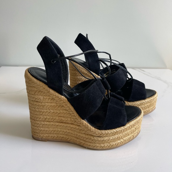 AUTHENTIC YSL LACE UP WEDGES - Picture 8 of 13
